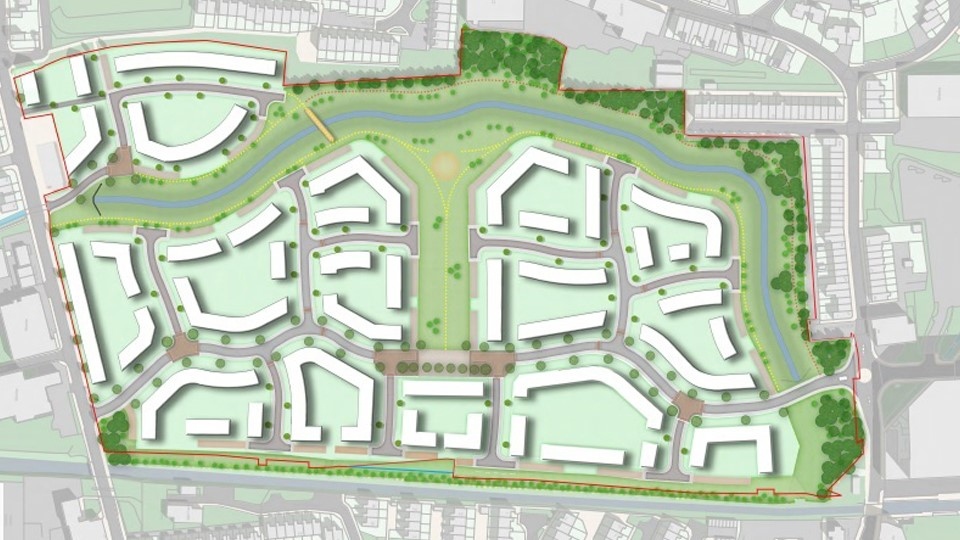 An image of the indicative masterplan for the Shaw Distribution Centre redevelopment