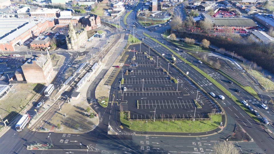 An aerial view of the site in Oldham Mumps to be redeveloped under the 'Princes Gate' masterplan