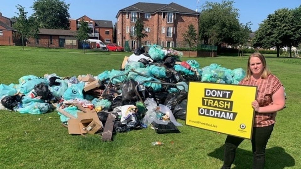 Councillor Amanda Chadderton is pictured at Royton Park