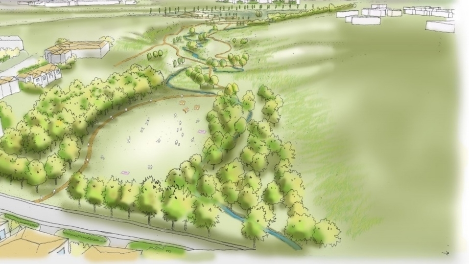 The planned linear park in Chadderton. Photo: FO Developments LLP. Free to use for all newswire partners. Caption; Charlotte Green The planned linear park in Chadderton. Photo: FO Developments LLP. Free to use for all newswire partners. Caption; Charlotte Green