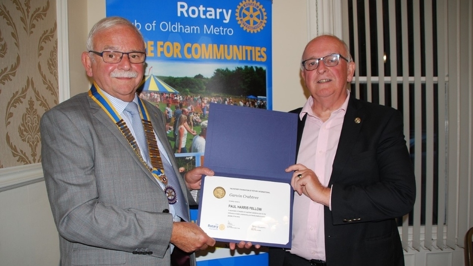 Garvin Crabtree is pictured (left) with fellow Rotarian Frank Bolger Garvin Crabtree is pictured (left) with fellow Rotarian Frank Bolger