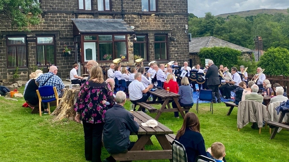 The scene at Diggle Band Club yesterday The scene at Diggle Band Club yesterday