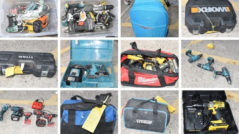 Some of the items recovered following a raid on a property on Wordsworth Road in Boarshaw Some of the items recovered following a raid on a property on Wordsworth Road in Boarshaw