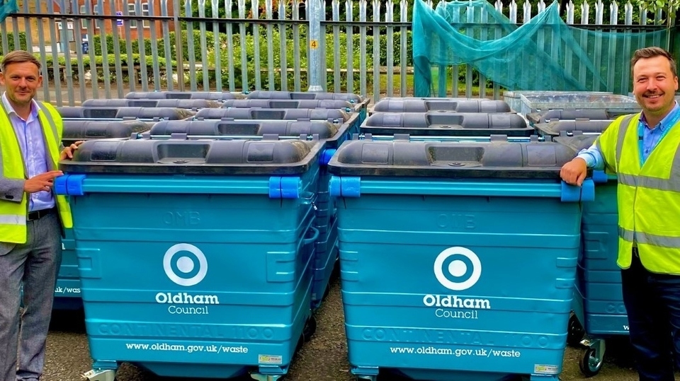 Richard Delooze, UKCM Sales Director, is pictured with Mark Ireson, Waste manager at Oldham Council