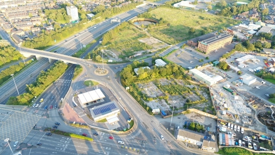 A view of the Hollinwood site from the air
