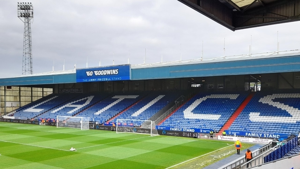 The calm before the storm at Boundary Park yesterday