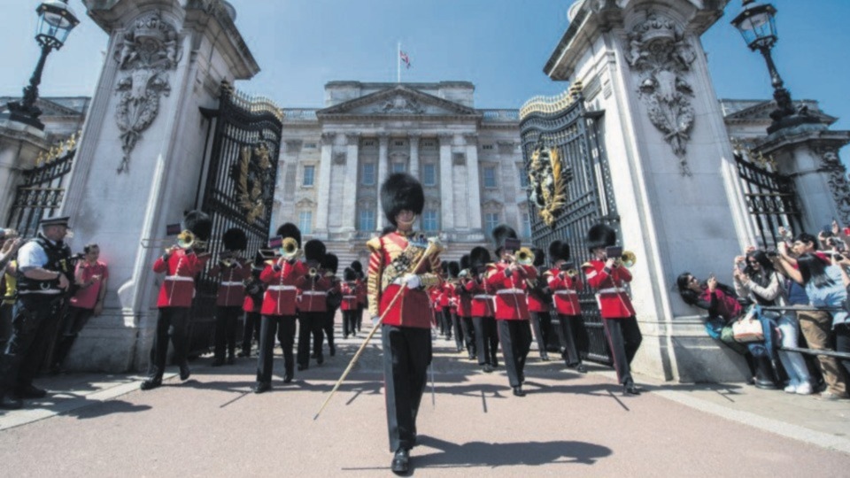 The regimental band of the Grenadier Guards. Crown copyright