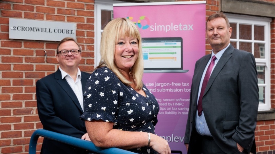 Pictured (left to right) are: Sean Hutchinson, British Business Bank, Amanda Swales GoSimpleTax and Andy Traynor of FW Capital