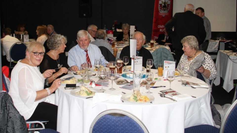 Diners enjoyed the dinner at the Oldham Event Centre. Image courtesy of ORLFC