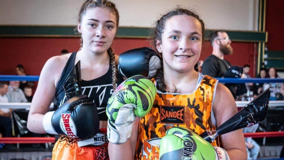 Max Force's Miley Bagshaw is pictured (right) at the Uppermill Civic Hall show