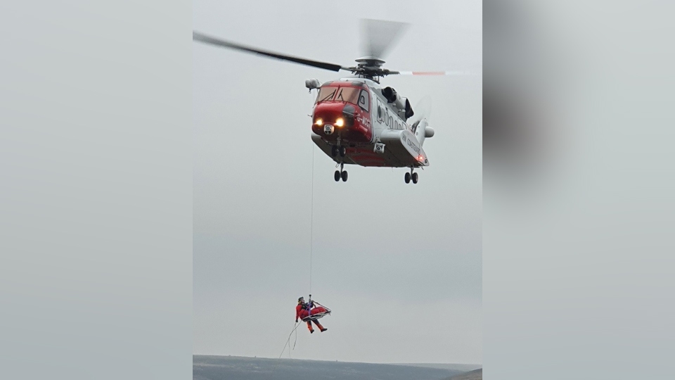 Casualties were packaged in vacuum mattresses and winched into the helicopter Casualties were packaged in vacuum mattresses and winched into the helicopter