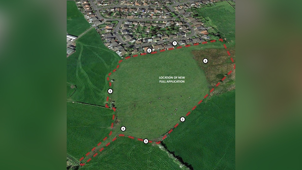 The plans for a new housing development off Denbigh Drive The plans for a new housing development off Denbigh Drive