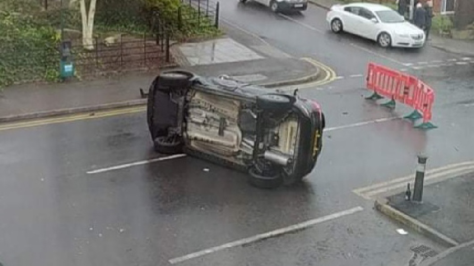 The scene following an accident in February The scene following an accident in February