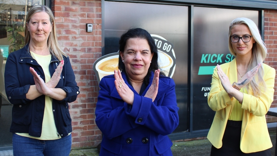 Linda Ormrod, Dr Anita Sharma, Courtney Ormrod adopting the International Women's Day Cross pose. Linda Ormrod, Dr Anita Sharma, Courtney Ormrod adopting the International Women's Day Cross pose.