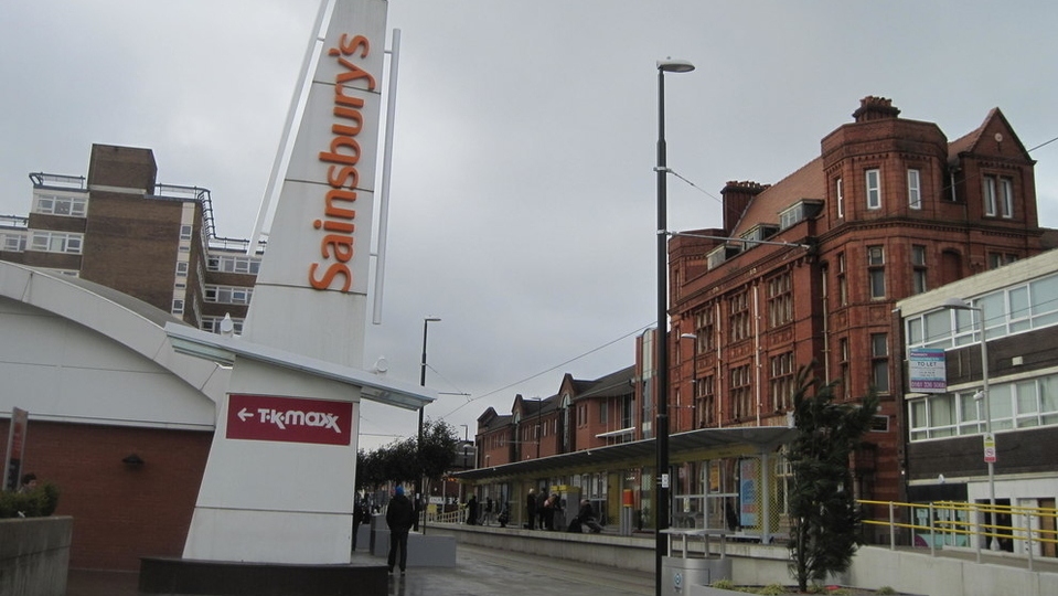 The Prudential Building, seen behind Oldham Central Metrolink stop. The Prudential Building, seen behind Oldham Central Metrolink stop.