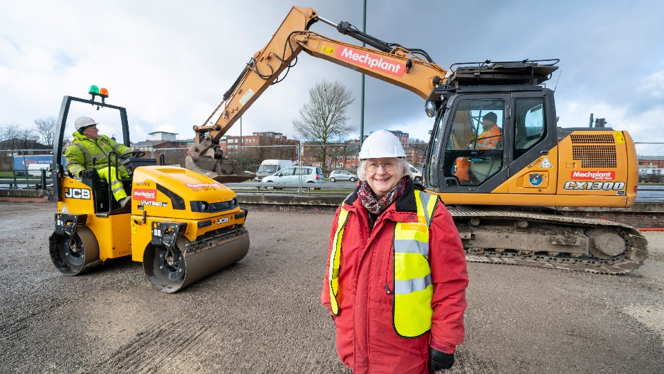 Cllr Hannah Roberts, Cabinet Member for Housing at the site at Mumps Cllr Hannah Roberts, Cabinet Member for Housing at the site at Mumps