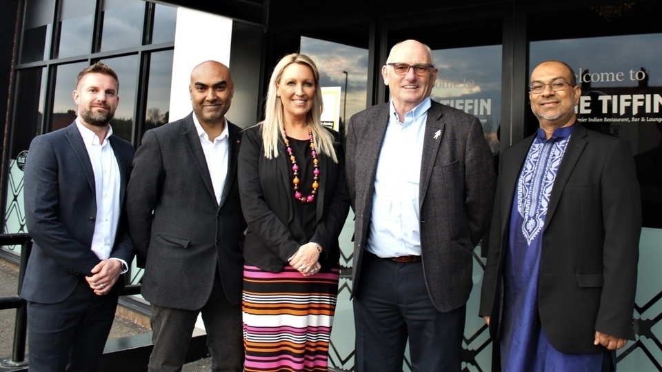 (left to right) Craig Barratt (Founder, Foresight), Anwar Ali (MD, Upturn Enterprise Ltd), Janine Smith director of the Greater Manchester GC Business Growth Hub, Frank Rothwell (Oldham Business Ambassador) and Muzahid Khan DL (Asian Business Leaders)
