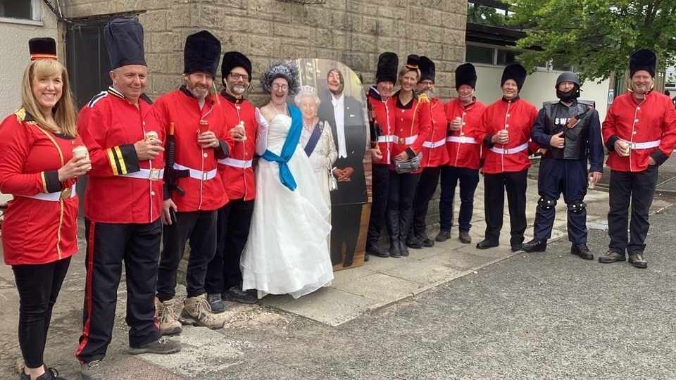 A royal guard of honour for “Queen Angie” Adamson A royal guard of honour for “Queen Angie” Adamson