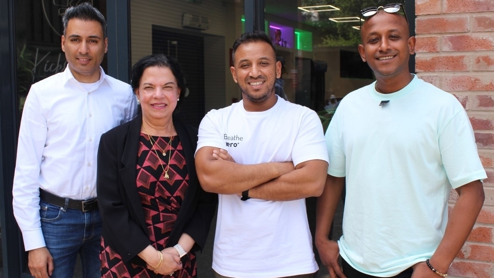 Pictured are (left to right): Ali Rahman (Marketing Director, I-Breathe), Dr Anita Sharma, Saleem Patel (Retail Director, I-Breathe) and Bilal Rahman (Managing Director, I-Breathe)