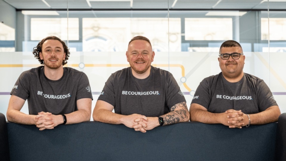 Pictured (left to right) are: Kieron Vanderkamp (Digital Marketing Lead), Darren Ratcliffe (founder and MD of Courageous) and Mohammad Javed (Lead Developer)
