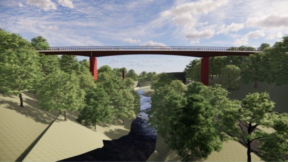 How the bridge would look. Image courtesy of OMBC