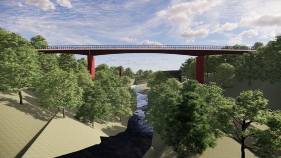 How the bridge would look. Image courtesy of OMBC How the bridge would look. Image courtesy of OMBC