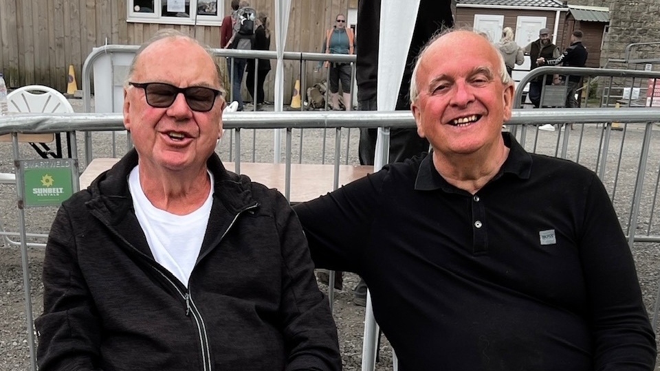 Tony Burke (left) of Saddleworth Rotary and Frank Bolger, of Oldham Metro, Joint chairs Wellifest and Saddleworth Show Organising Committee. Image courtesy of Gill Brett