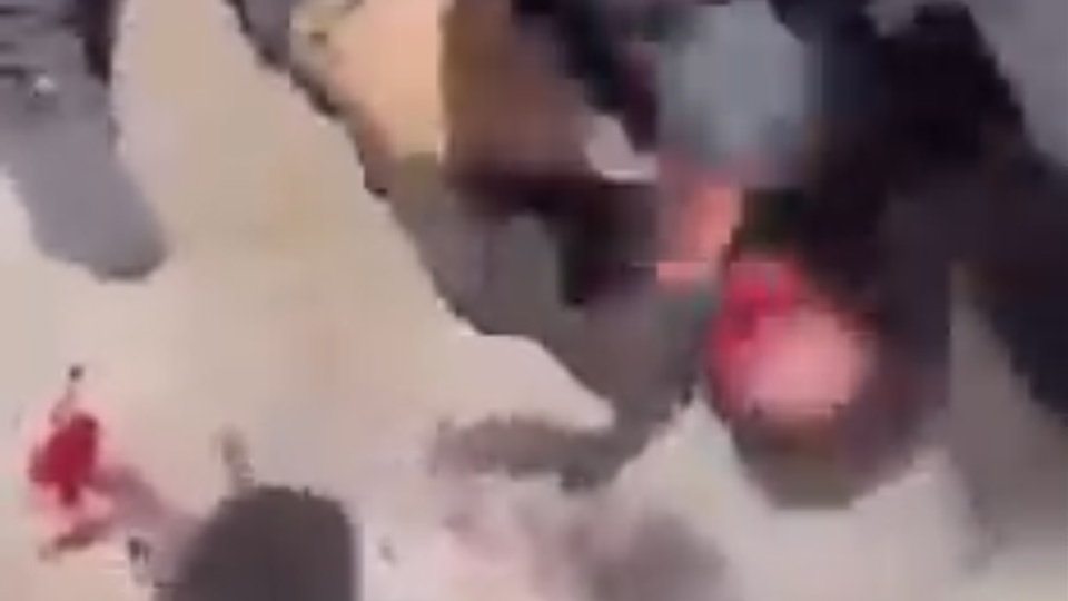 The shocking video was shared online The shocking video was shared online
