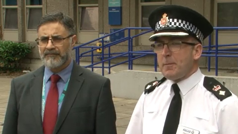 Oldham police's Chief Superintendent Chris Bowen (right) is pictured with council chief Sayyed Osman Oldham police's Chief Superintendent Chris Bowen (right) is pictured with council chief Sayyed Osman