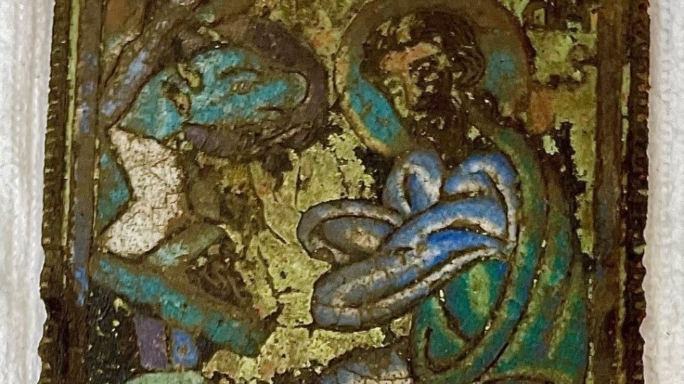 A close-up of the medieval plaque discovered in a field in Oldham A close-up of the medieval plaque discovered in a field in Oldham