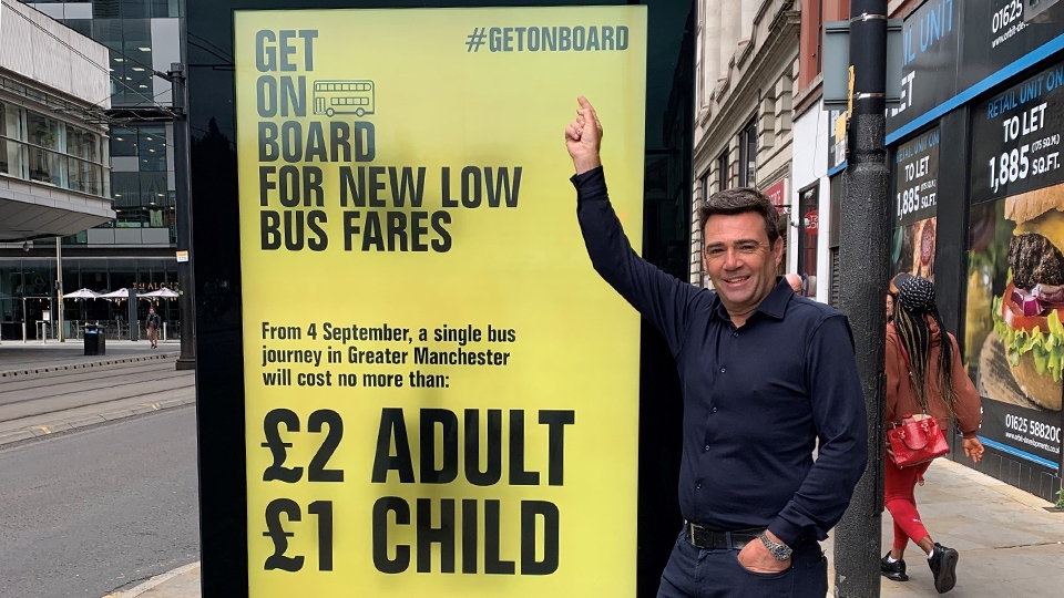 GM Mayor Andy Burnham says the plan will save bus passengers around 50 per cent on some journeys