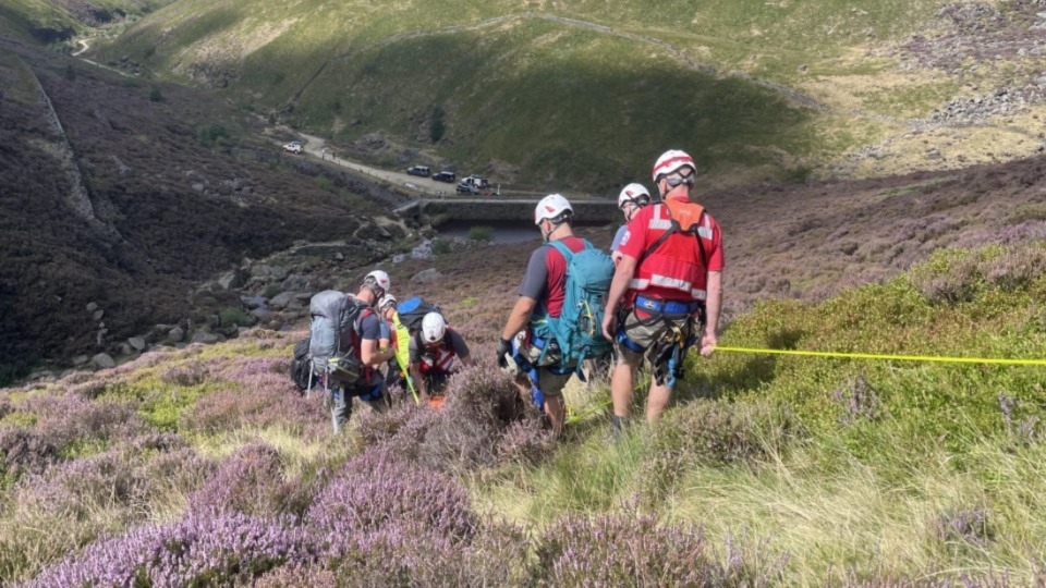 The rescue team soon had a fast party, including the team doctor, with the injury victim and were able assess and administer pain relief The rescue team soon had a fast party, including the team doctor, with the injury victim and were able assess and administer pain relief