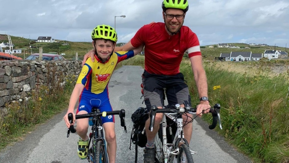 Eamonn is pictured with his father, Matt