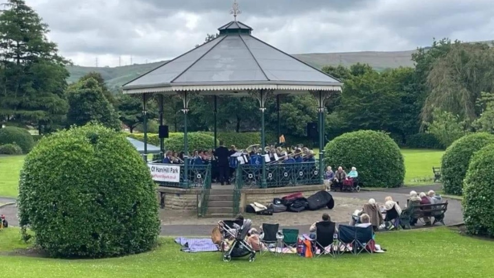 The bandstand at Beaumont Park near Huddersfield The bandstand at Beaumont Park near Huddersfield