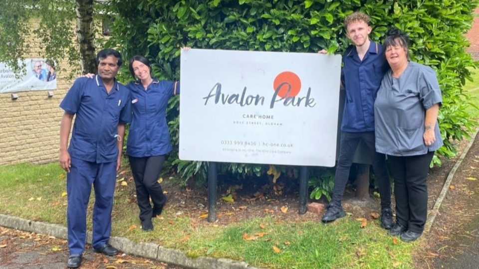 Avalon Park Care Home colleagues are pictured (left to right): Emmanuel, Jody, Nathan and Kirsty