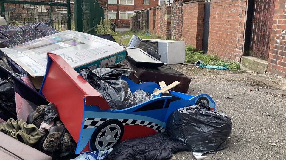 An example of some rubbish dumped in Oldham