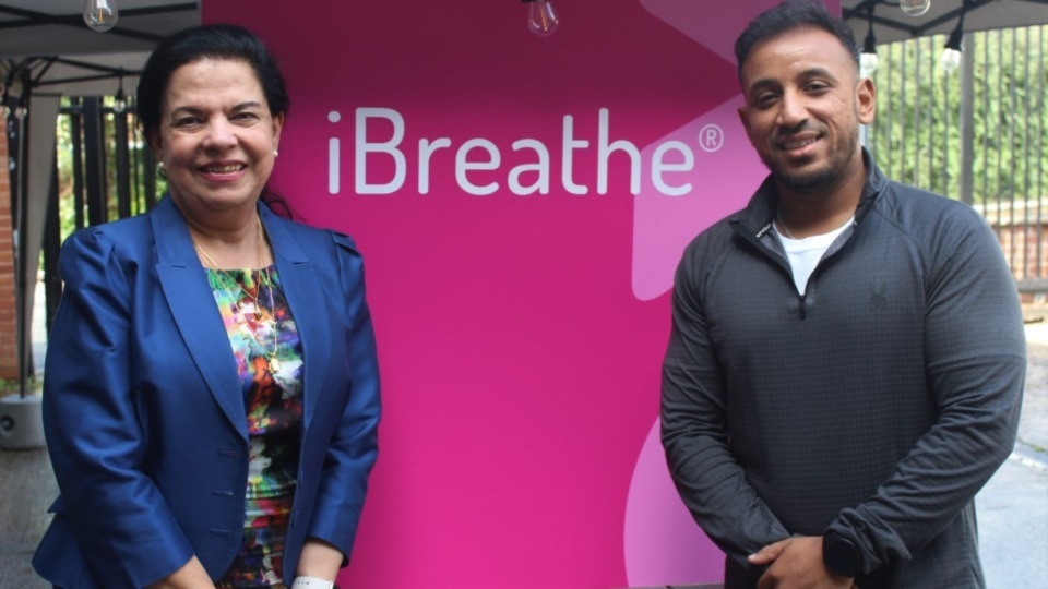 Pictured (left to right) are Dr Anita Sharma with Saleen Patel, from I-Breathe