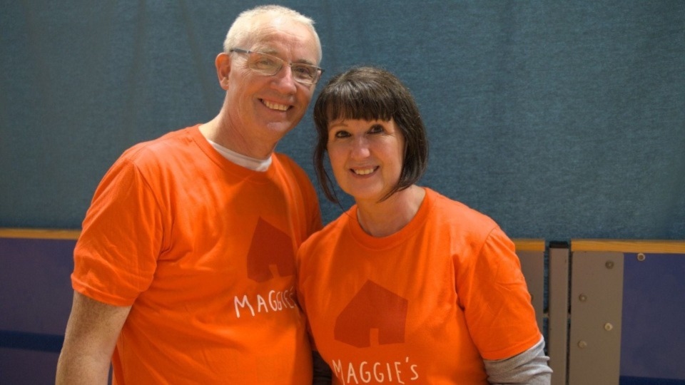 Centre visitor John and his partner Gail at the Walk for Maggie’s Oldham in 2021