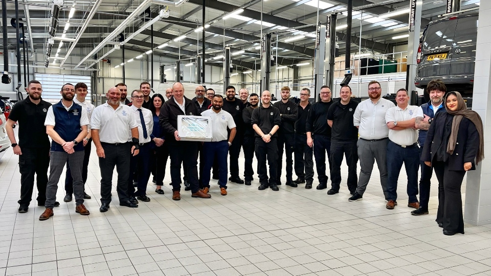 The team at Volkswagen Van Centre Oldham celebrating the site’s first anniversary