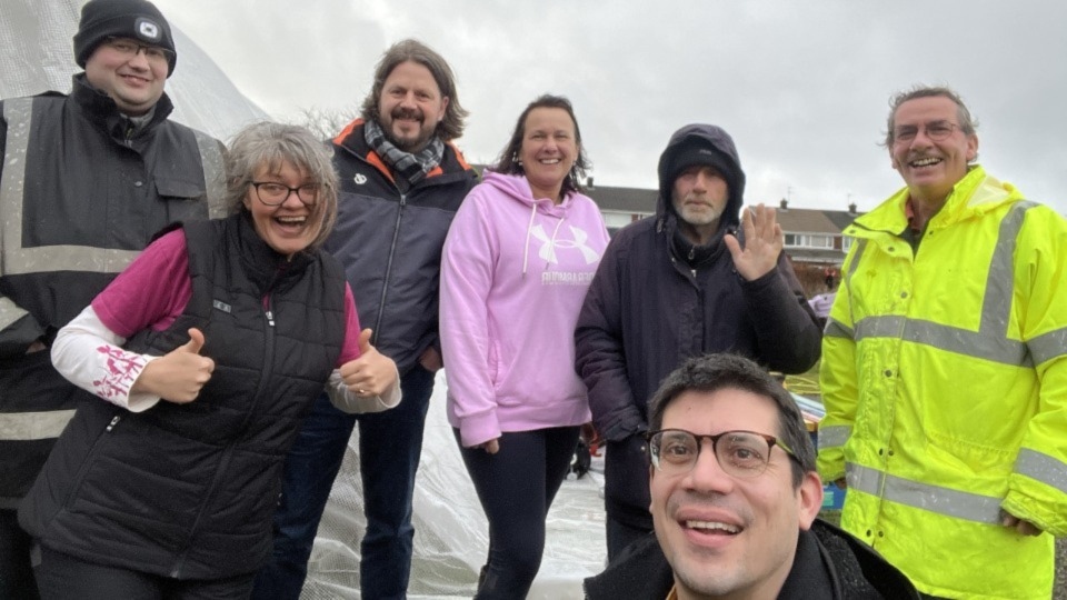 Pictured are volunteers and councillors at the Lees Park ecohub (from left to right): Tom Gilder, Karen Flowers, Mark Kenyon, Alicia Marland, David Maybury, Sam Al-Hamdani and Alan Price