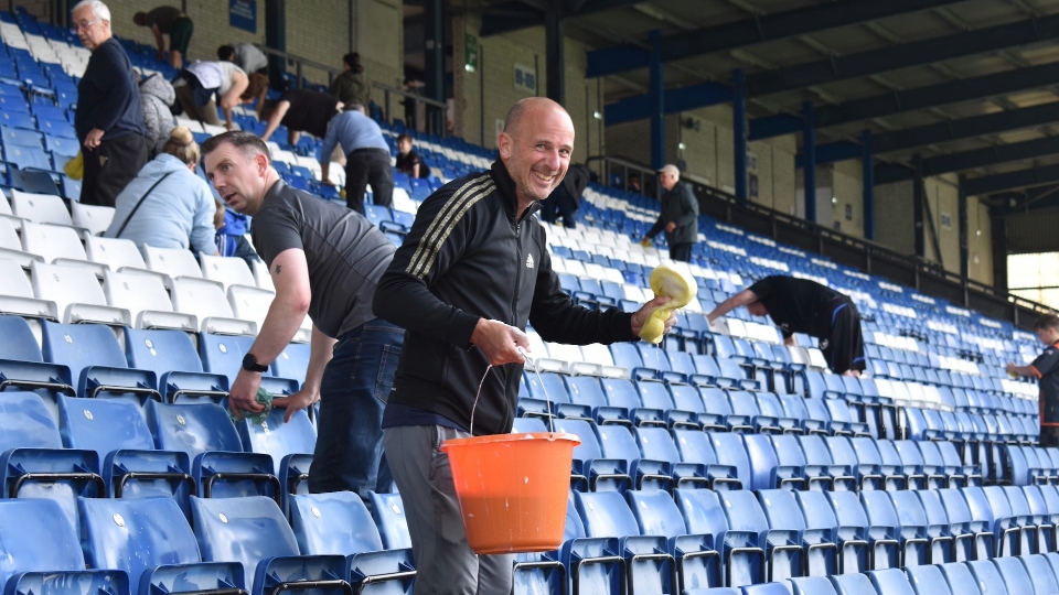 You might be able to help with tasks such as cleaning, fixing and fitting seats, painting steps, or even just keeping the stadium tidy