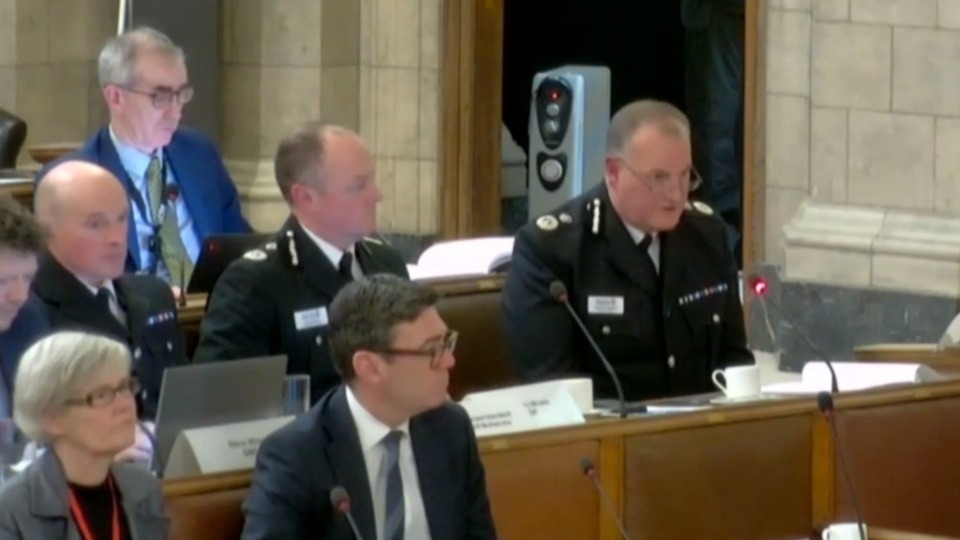 GMP chief constable Stephen Watson at the Police, Fire and Crime Panel GMP chief constable Stephen Watson at the Police, Fire and Crime Panel