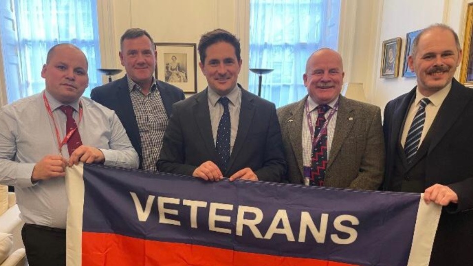 Pictured (left to right) are: ViL Founder Darren Wright, ViL Trustee Andy Ellis, Rt Hon Johnny Mercer MP, ViL Head of Trustees Major Ian Battersby and Leigh MP James Grundy