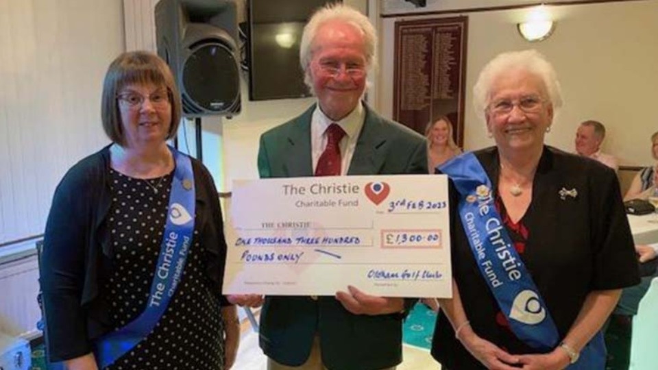 John Wood is pictured (centre) with Heather Hall, Treasurer, and Jean Depledge, Chairman