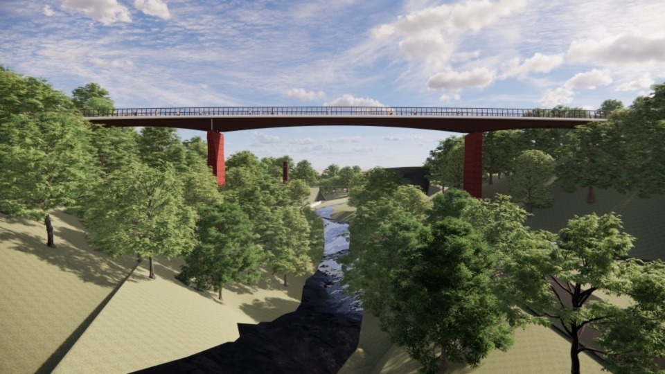 The plans for the new Park Bridge between Oldham and Tameside