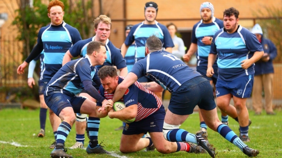 Stuart Brennan is pictured barging over for a trademark try