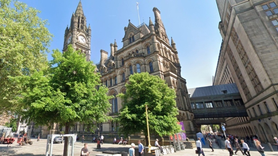Manchester Town Hall pictured in May, 2018. Image courtesy of Google Maps