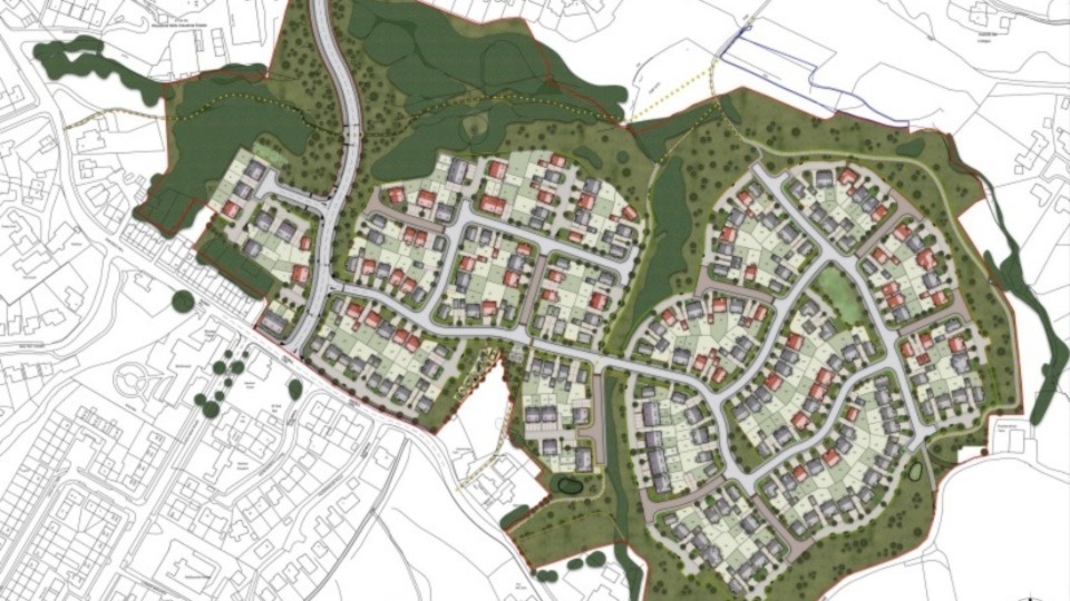 The indicative layout for the 234 homes off Knowls Lane