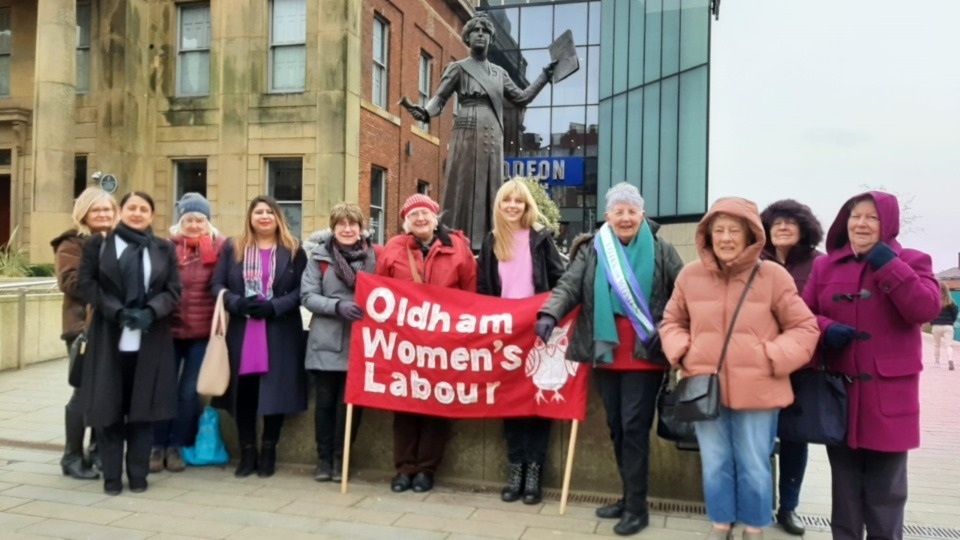 The group were there to celebrate the women who fought for the right to vote, including Annie Kenney, Lydia Beckett and Marjory Lees