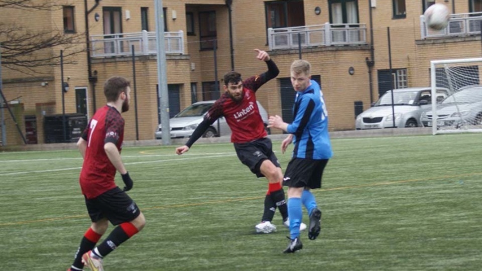Action from the Rhodes Cup as Village Manchester (red shirts) secured a 3-2 victory against fellow Division One team Mellor
